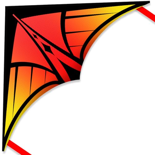 YFAFENGS Delta Kites for Beginners & Kids - Easy Fly Large Outdoor Kite for Beach & Family Activities, Durable Delta Kites for Kids Ages 8-12 & 4-8,Orange - Image 1