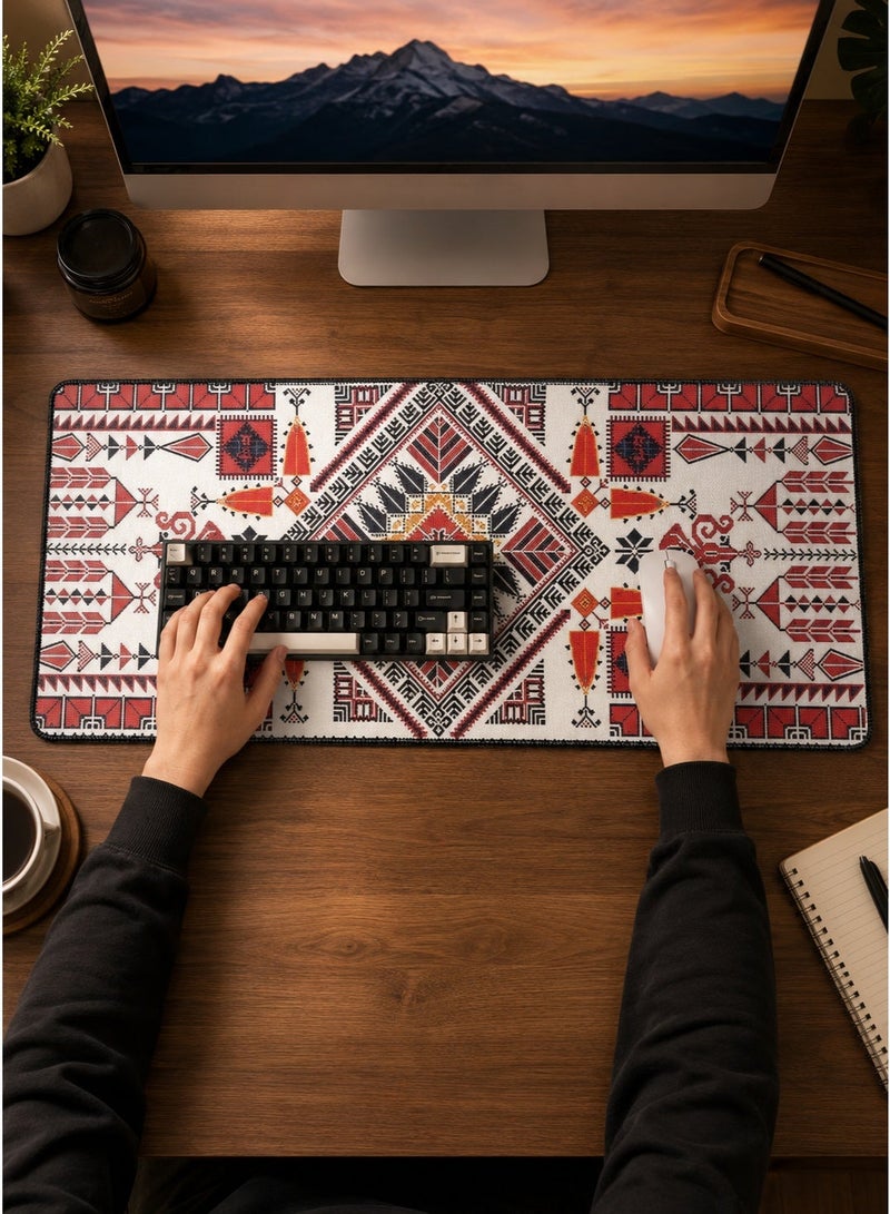 Large Gaming Mouse Pad With Elegant Geometric Design Gaming Accessories And Gaming Desk Decor For Keyboard And Mouse 900 × 400 mm 1 Piece - Image 2