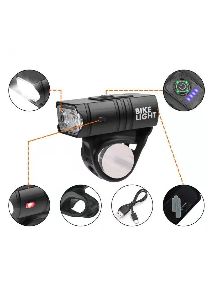 Cuken Bike Lights USB Rechargeable, Bike Lights Set Outdoor Waterproof Riding Lighting Headlights and Bike Taillight, 6 Light Modes, Bike Light Night Riding, Suitable for All Mountain, Road Bikes (Black) - Image 4