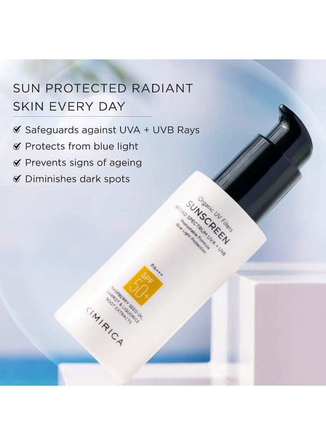 Kimirica Everyday Glow Sunscreen with SPF 50+ PA+++ | Broad Spectrum Protection with organic UV filters | Lightweight cream leaves no white cast | Suitable for every skin type,100ml - Image 4