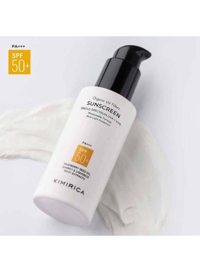 Kimirica Everyday Glow Sunscreen with SPF 50+ PA+++ | Broad Spectrum Protection with organic UV filters | Lightweight cream leaves no white cast | Suitable for every skin type,100ml - Image 5