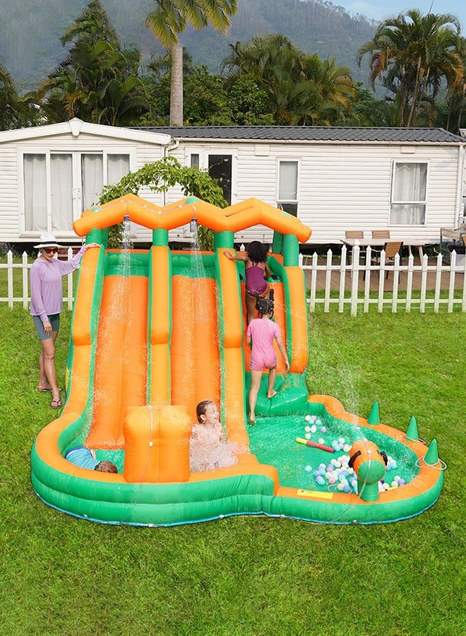 جساي تويز المنتزه المائي مع شريحتين عملاقتين الأطفال والبالغين مركز اللعب المتين للمزاح الخلفي - Image 4
