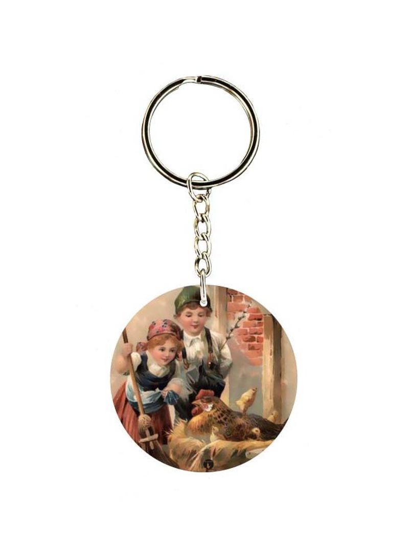 RKN The Double Sided Baby Girl Printed Keychain