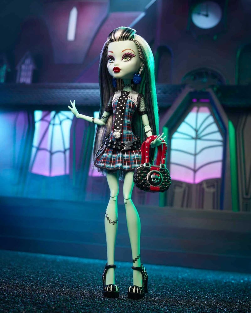 Monster High Frankie Stein Reproduction Doll Wearing Original Fashion & Shoes with Pet, Display Stand & Accessories, 10-5-inch Collectible Toy - Image 2