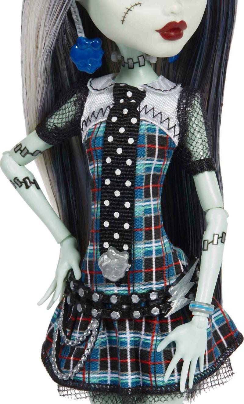 Monster High Frankie Stein Reproduction Doll Wearing Original Fashion & Shoes with Pet, Display Stand & Accessories, 10-5-inch Collectible Toy - Image 4