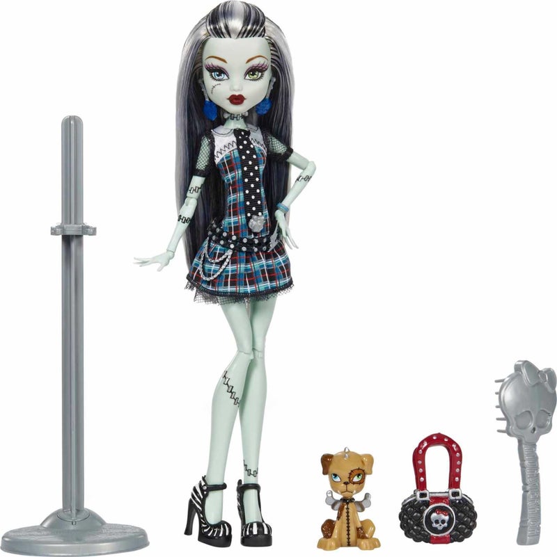 Monster High Frankie Stein Reproduction Doll Wearing Original Fashion & Shoes with Pet, Display Stand & Accessories, 10-5-inch Collectible Toy - Image 5