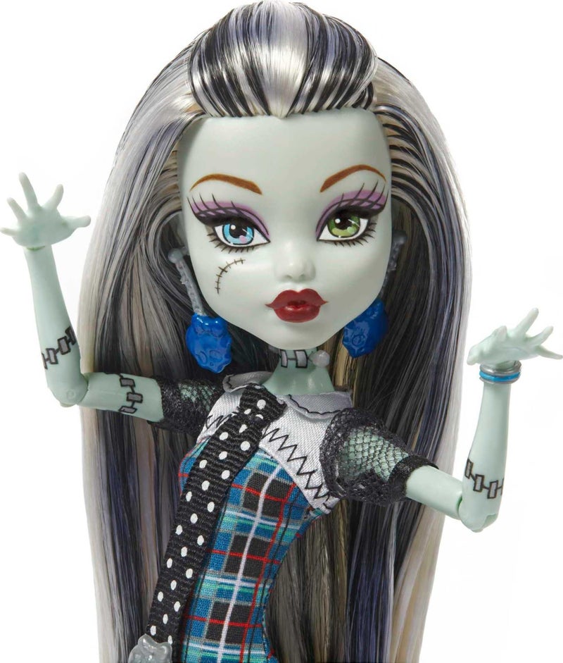 Monster High Frankie Stein Reproduction Doll Wearing Original Fashion & Shoes with Pet, Display Stand & Accessories, 10-5-inch Collectible Toy - Image 3