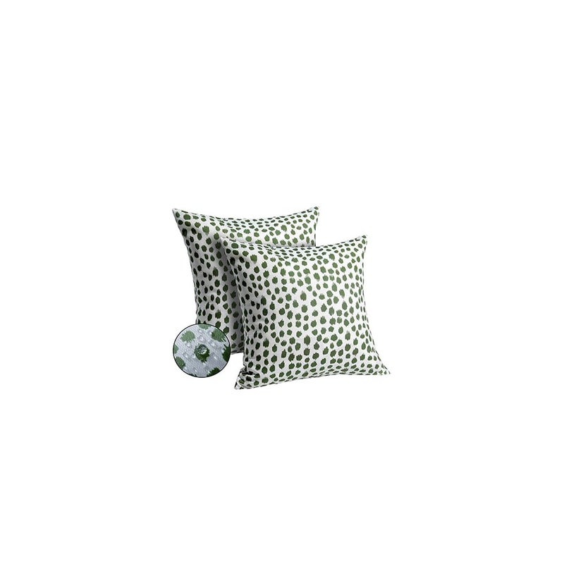 Allorry Outdoor Pillow Covers 18x18 Set of 2 Boho Design Navy Dark Green Polka Dot Decorations Pillows Spring Summer Outdoor Waterproof Patio Furniture Porch Sofa Bed Cushion Covers Home Decor JB001-L18 - Image 1