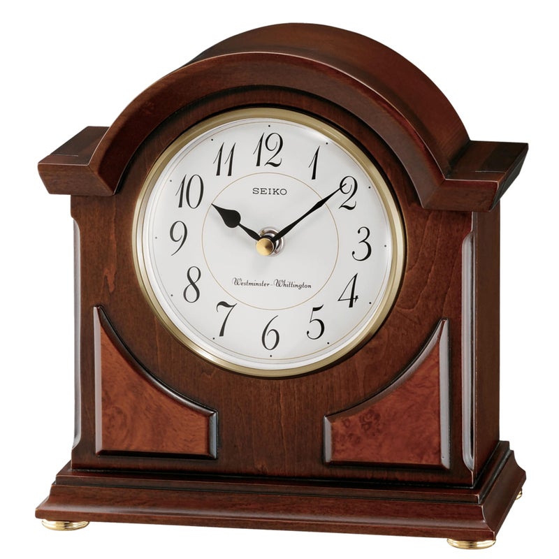 Seiko 9 Brown Wooden Case with Chime Mantel Clock - Image 2