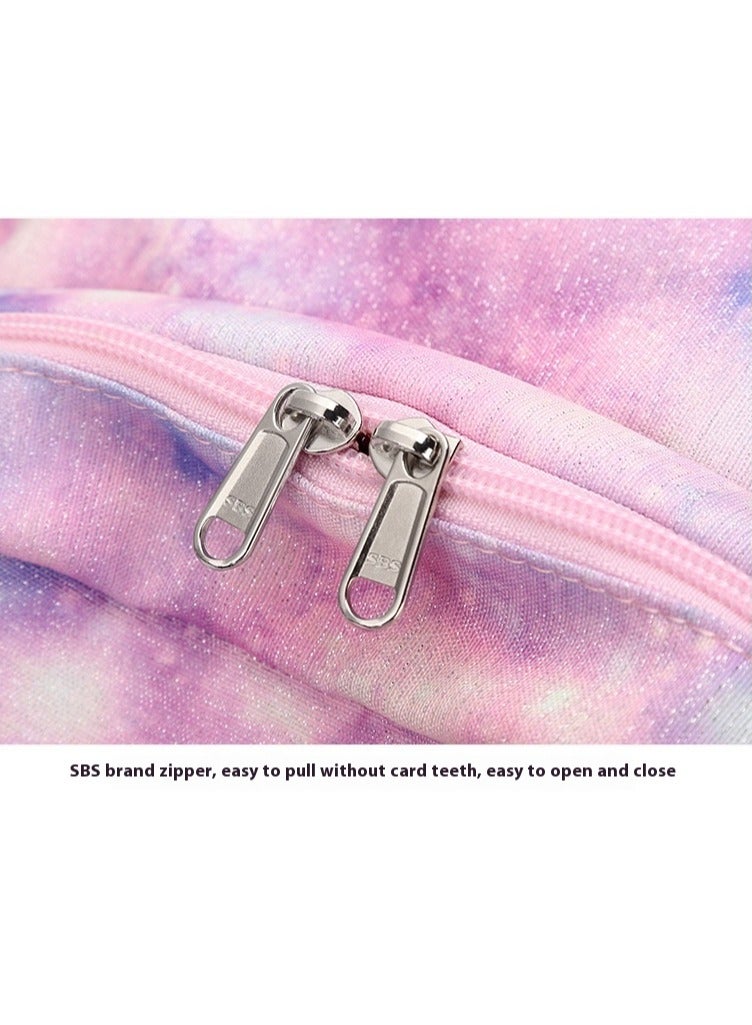 ZWX 3-Piece Starry Sky Graffiti Printed Waterproof Kids Backpack Set - Image 4