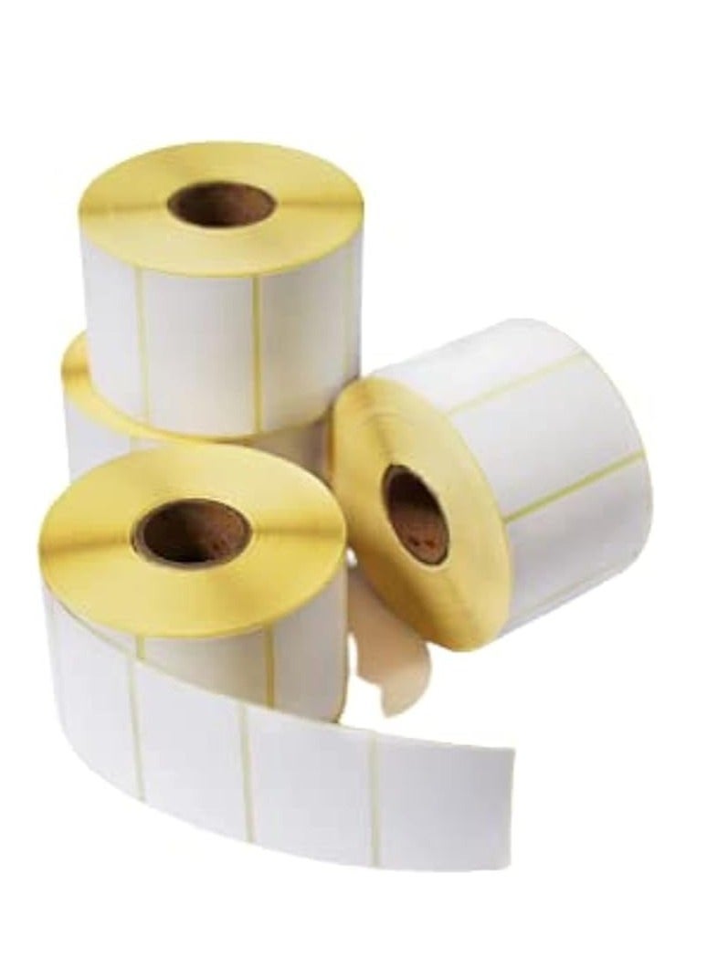 Terabyte 4 لفات - ملصق باركود حراري مباشر 50 مم × 25 مم 1000 ملصق لكل لفة - Image 1