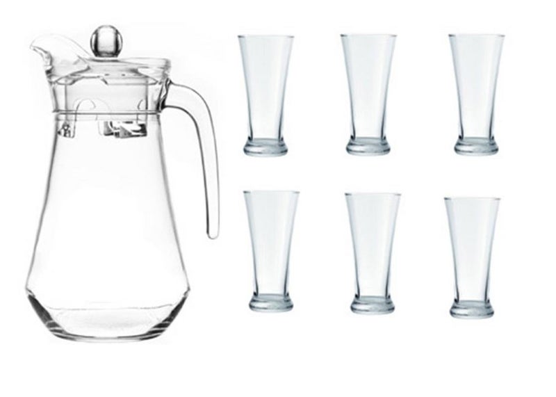 Skykey Tableware Serving Desire Lemon Set Water jug with 6 Water Glass - Image 1