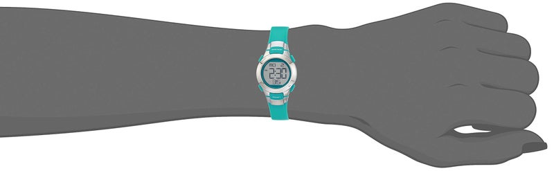 Armitron Sport Women's 45/7012TEL Digital Chronograph Teal Resin Strap Watch, 27mm, Teal/Silver - Image 4