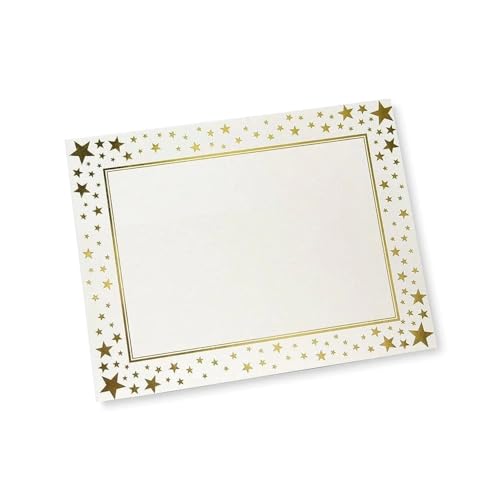 Gartner Studios Gold Star Foil Certificate Paper, 80lb 8.5” x 11”, 15 Count - Image 1
