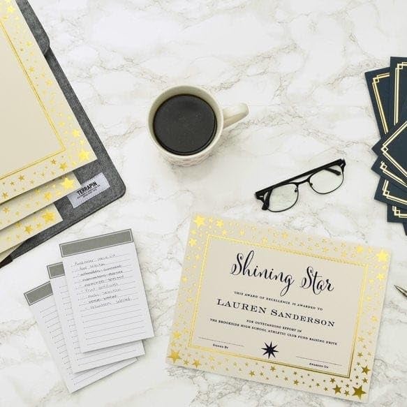 Gartner Studios Gold Star Foil Certificate Paper, 80lb 8.5” x 11”, 15 Count - Image 3