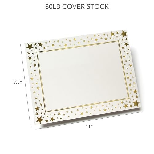 Gartner Studios Gold Star Foil Certificate Paper, 80lb 8.5” x 11”, 15 Count - Image 5