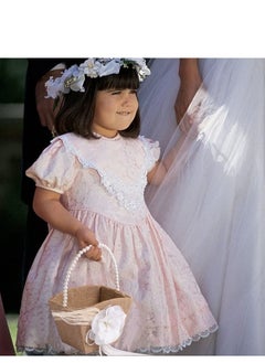 Y&D Flower Girl Basket Rustic Basket Burlap Jute with Pearl Handle For Vintage Wedding Ceremony  - Image 4