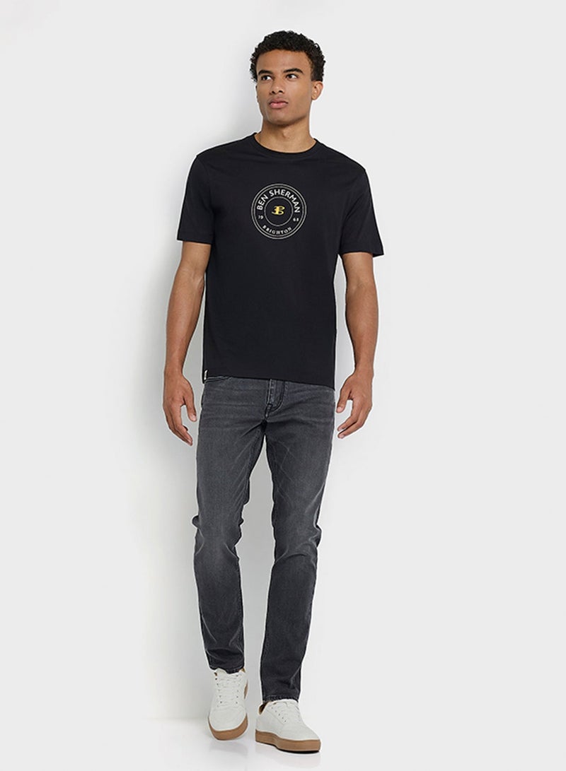 Ben Sherman Mercerised Cotton Chest Print T-Shirt - Image 5