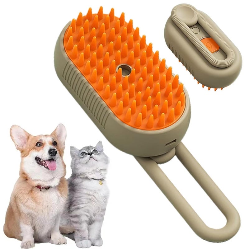 Episkey 3 In1 Pet Steam Brush - One-Touch Spray Pet Hair Removal Tool 360°Rotating Handle Cat Brush With Steam Silicone Massage Comb Cat Brush For Shedding Multifunctional Dog Hair Brush (STEAM_BRUSH) - Image 1
