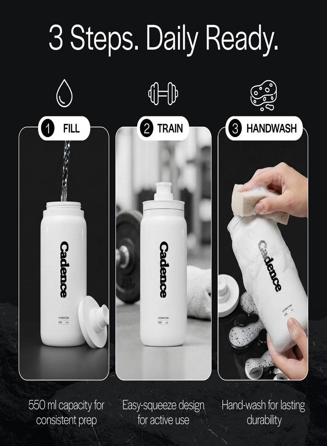Cadence Core 550 Training Water Bottle – 550ml Lightweight Sports Bottle for Cycling & Running – BPA-Free, Leak-Proof Flip-Top Valve – Slim Profile Fits Standard Bike Cages & Hydration Vests - Image 3