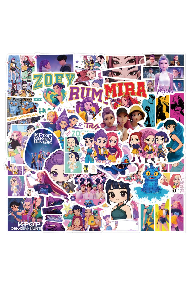 56PCS B 56Pcs New Anime KPop Demon Hunters Stickers DIY Stickers Scrapbooking Phone Luggage Skateboa