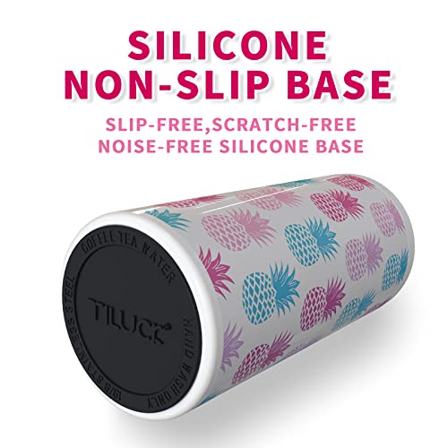 TILUCK Skinny Can Cooler for Slim Beer & Hard Seltzer, Stainless Steel, Doucle-Walled Stainless Steel Insulated Slim Cans, Standard 12 oz (Pineapple 01) - Image 4