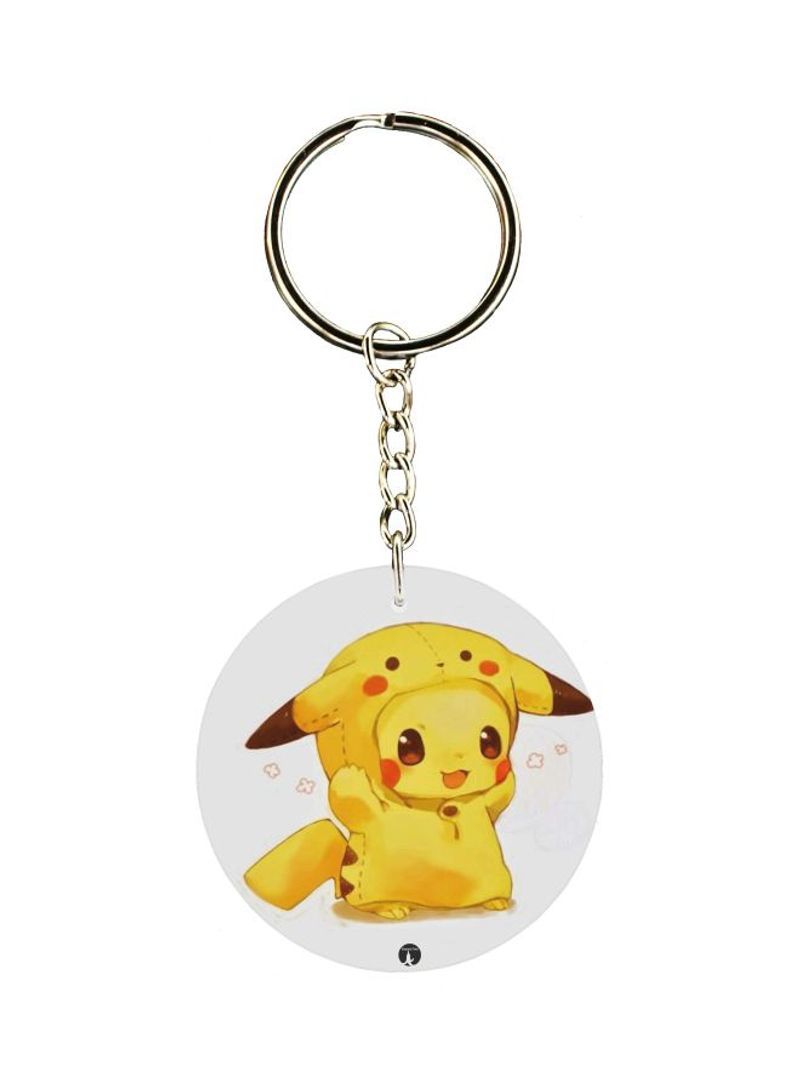 Single Sided Pikachu Cartoon Themed Keychain
