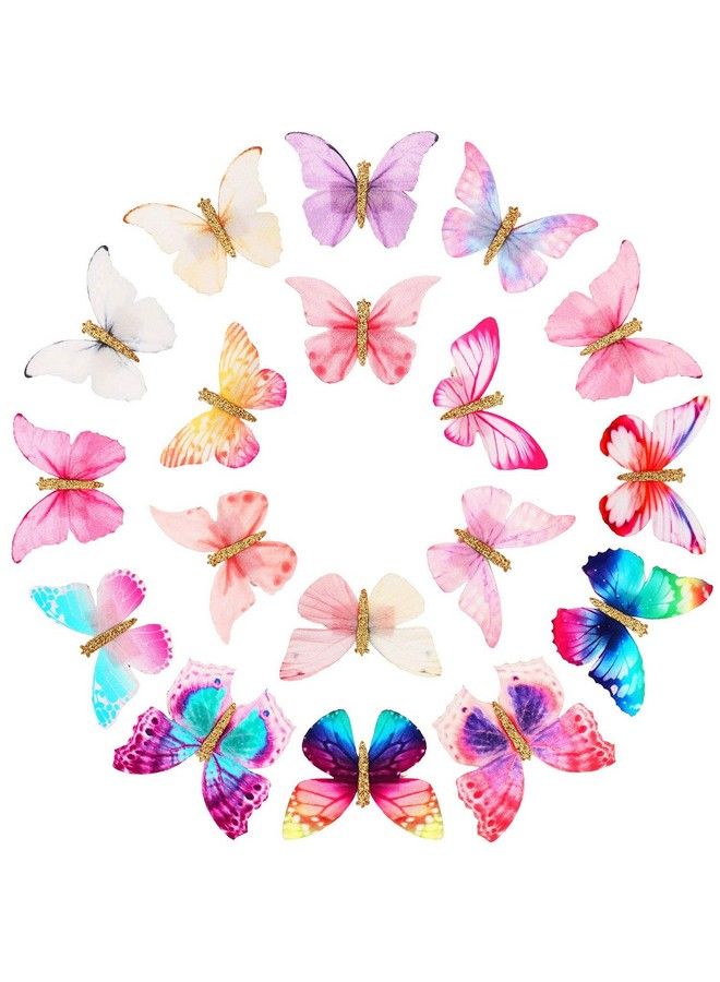 STAR WORK Realistic Butterfly Hair Clips 3D Colorful Mesh Butterfly Hair Clips Glitter Barrettes Butterfly Snap Hair Clips Hair Accessories For Teens Women Girls (Pack Of 12 (Mix)) - Image 4