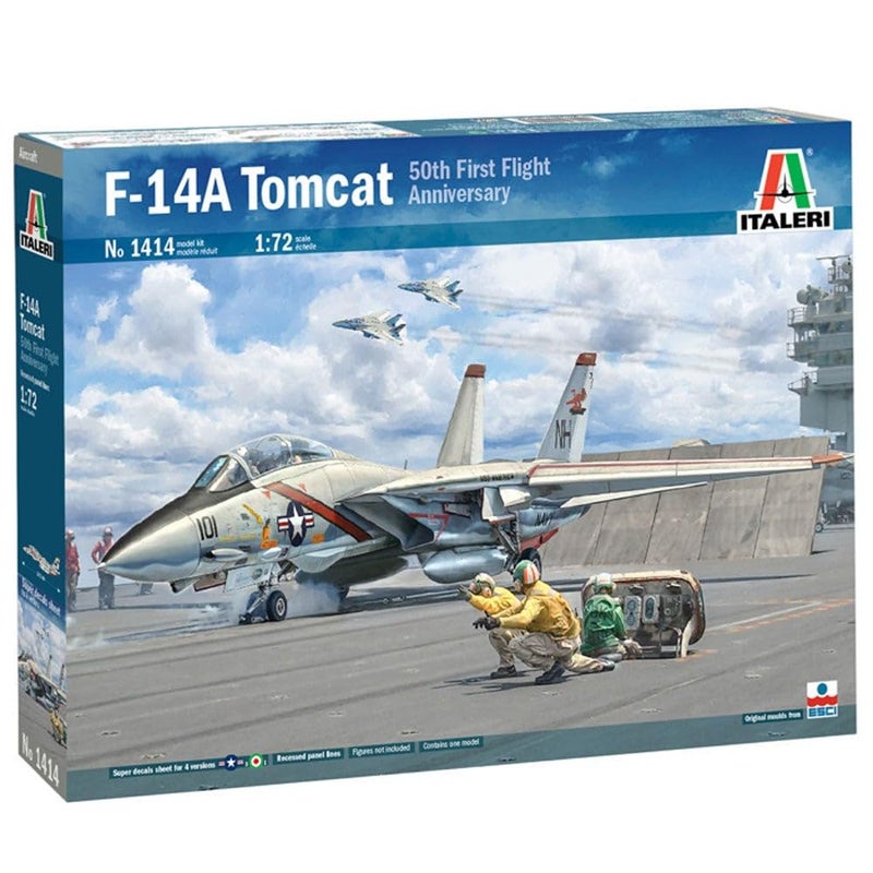 إيتاليري 1414S 1:72 F-14A تومكات لوحات خط غائرة، نسخة وفية، صنع نماذج، حرف، هوايات، لصق، مجموعة بلاستيكية، تجميع - Image 1