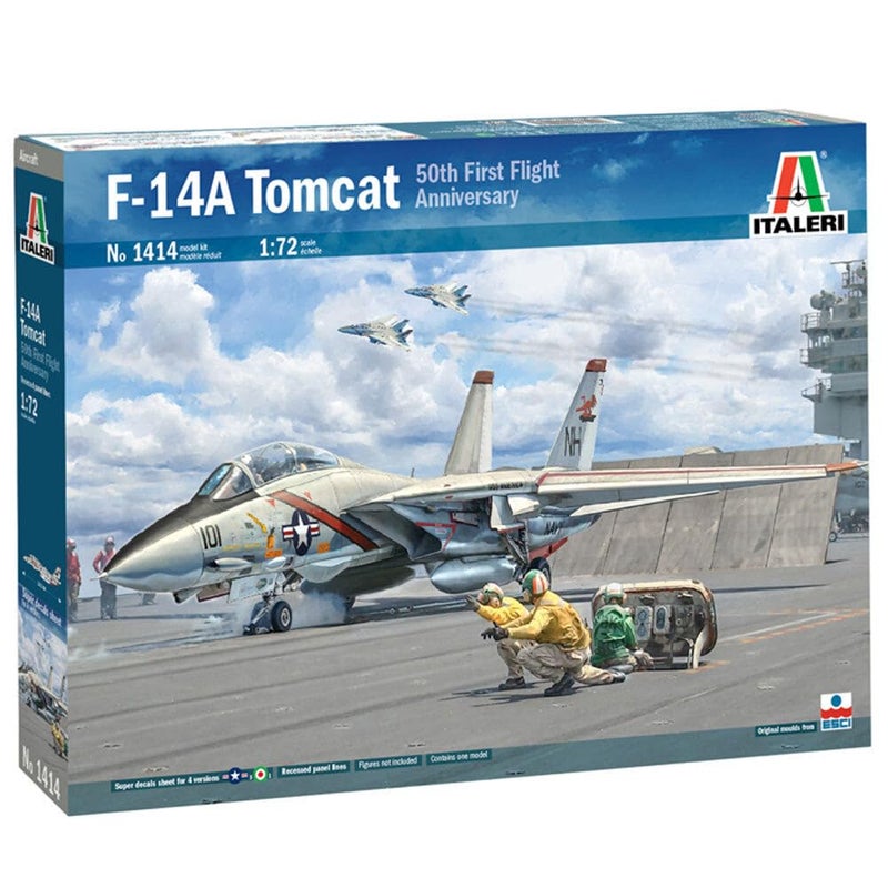 إيتاليري 1414S 1:72 F-14A تومكات لوحات خط غائرة، نسخة وفية، صنع نماذج، حرف، هوايات، لصق، مجموعة بلاستيكية، تجميع - Image 2