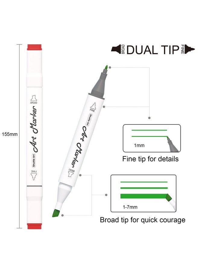 Shuttle Art 205 Colors Dual Tip Alcohol Markers, 204 Colors Permanent Marker Plus 1 Blender 1 Marker Pad 1 Case And Color Chart For Kids Adult Artist Drawing Coloring Books Sketching Card Making - Image 3