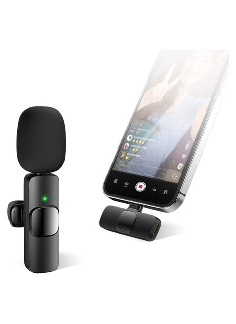 Wireless Microphone Lavalier for Android Smartphone - USB-C Wireless Lapel Microphone Plug-Play Mini MIC for TikTok YouTube Vlog.