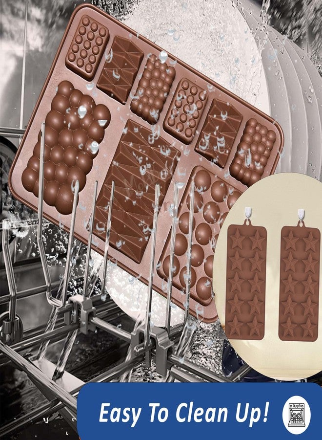 MoldBerry Silicone Chocolate Mould Set (Pack of 3) | 9 Cavity Multi-Shape Chocolate Bar & Star Molds | Food-Grade BPA-Free Silicone | for Chocolates, Wax Melts, Soap, Ice Cubes | Multicolor - Image 5