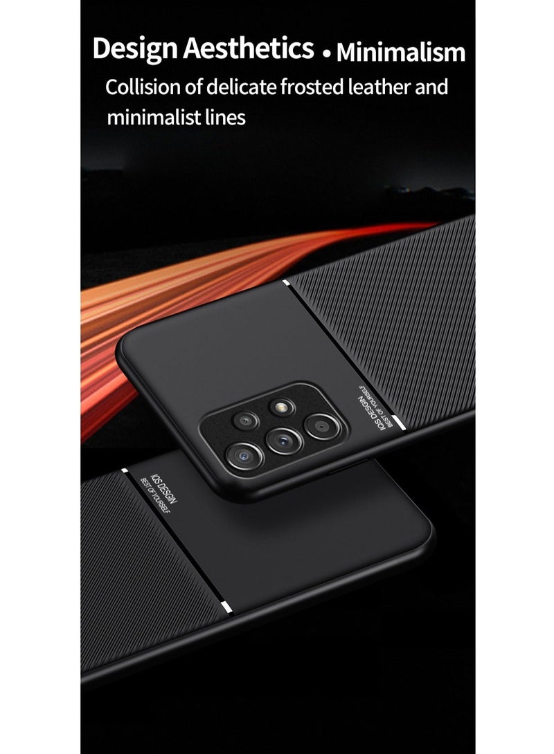 Color Fans Shockproof Rubber Cover For Samsung Galaxy A73 5G Magnetic Case Moire Black - Image 3