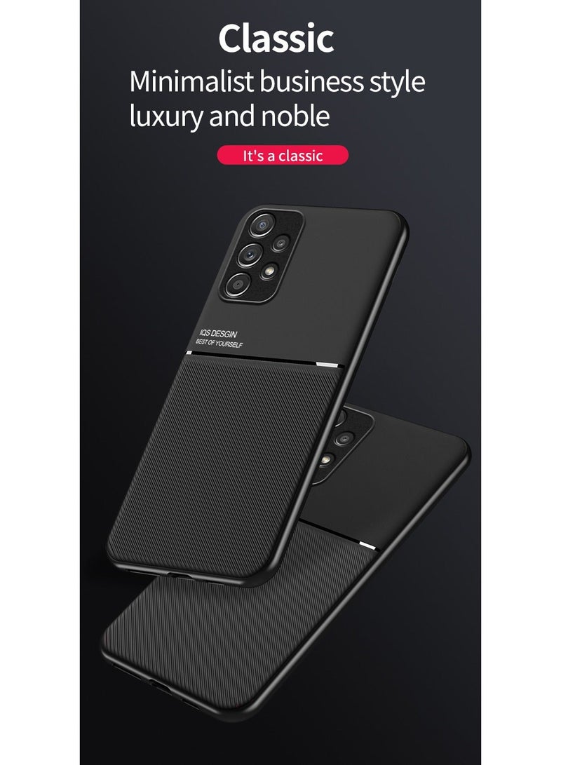 Color Fans Shockproof Rubber Cover For Samsung Galaxy A73 5G Magnetic Case Moire Black - Image 2