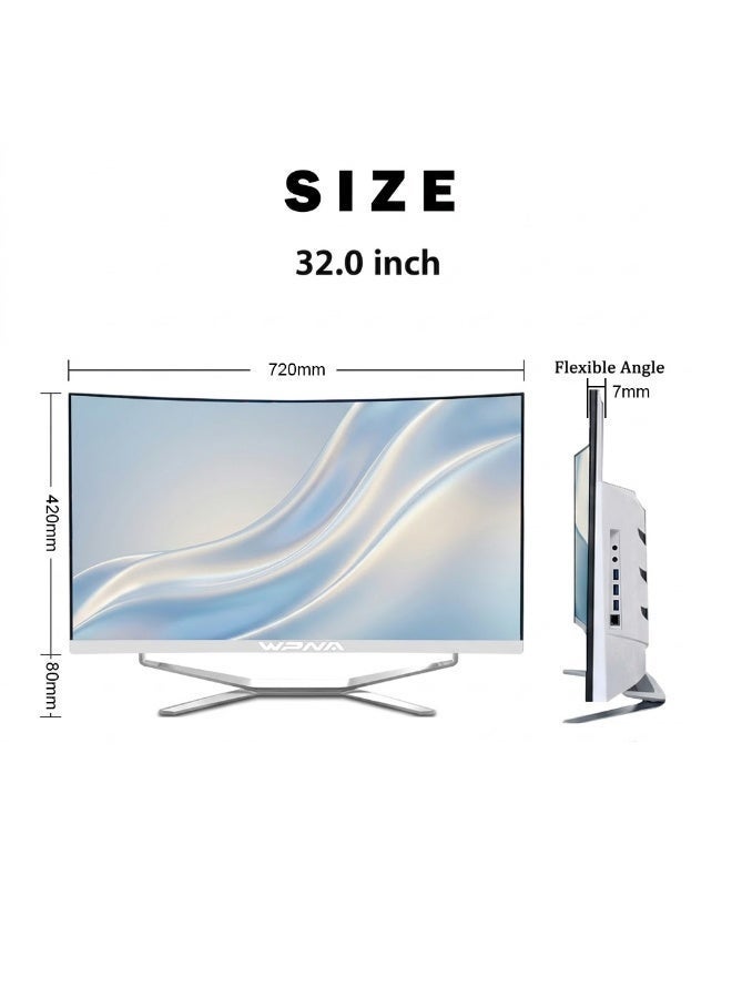 WPNA 32-Inch Flagship Curved All-In-One Desktop | Intel Core i7-14650 | 32GB RAM | 1TB SSD | 2K QHD Display | Windows 10 | With Keyboard & Mouse - White (C32) english - Image 3