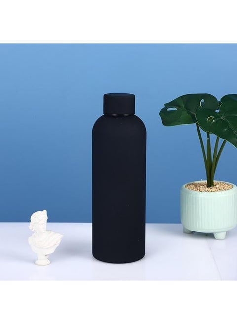 Thermal Water Bottle 500ml - Thermal Bottle, Stainless Steel, BPA Free, Insulating, Hot and Cold, Leak Proof, Ideal for Car, Office, Workout, Bike, Hiking, Sports, Gift. (black)