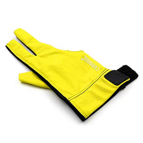 CUESOUL Professional Billiard Gloves Yellow-Wear on Right Hand Size L - Image 3