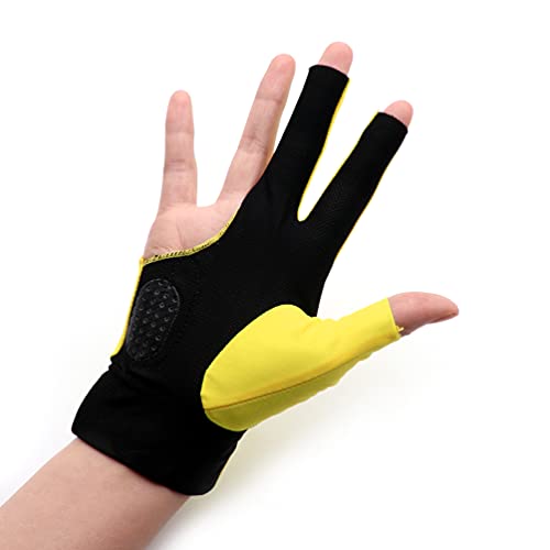 CUESOUL Professional Billiard Gloves Yellow-Wear on Right Hand Size L - Image 2