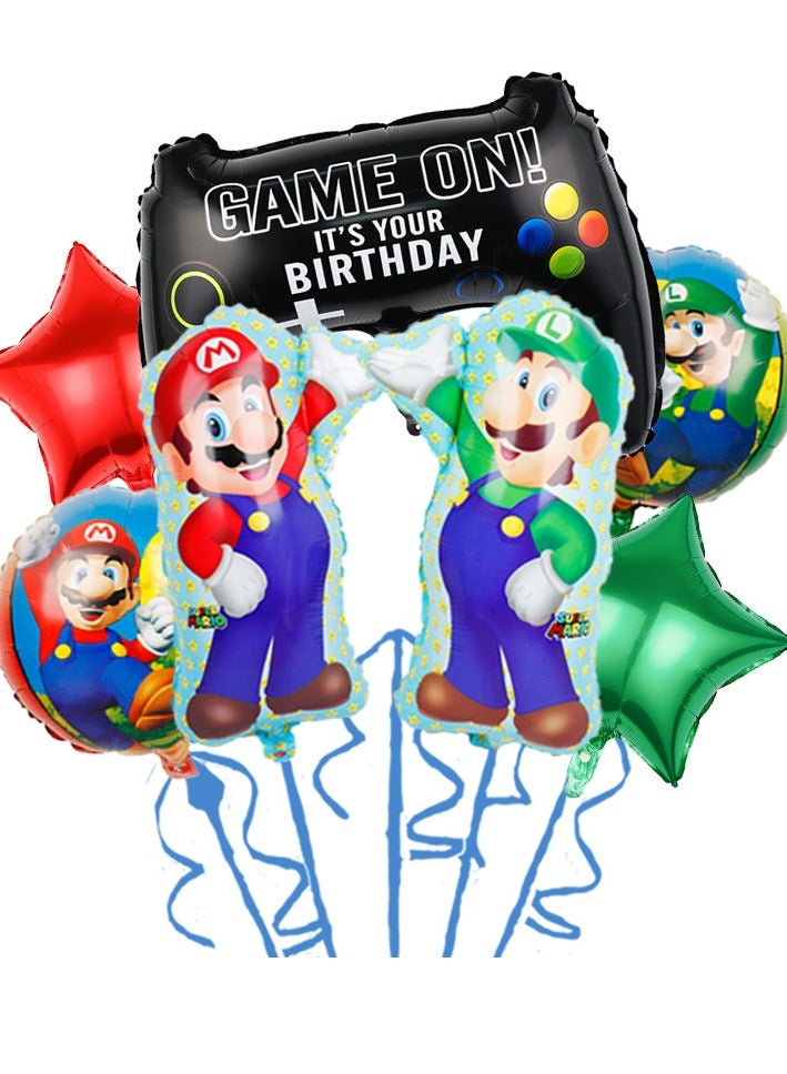 Party Balloon Birthday Decoration Combo Set Mario Balloon 6 Piece Birthday Party Supplies
