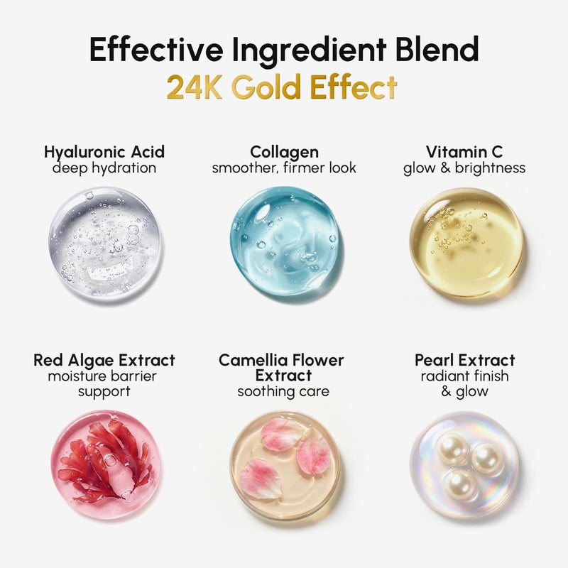 MAREE 24k Gold Glow Under Eye Gels for Dark Circles and Puffiness - Cooling Collagen & Hyaluronic Acid Skincare Gel Pads - Gold Eye Patches for Puffy Eyes and Dark Circles - Under Eye Masks - Image 4