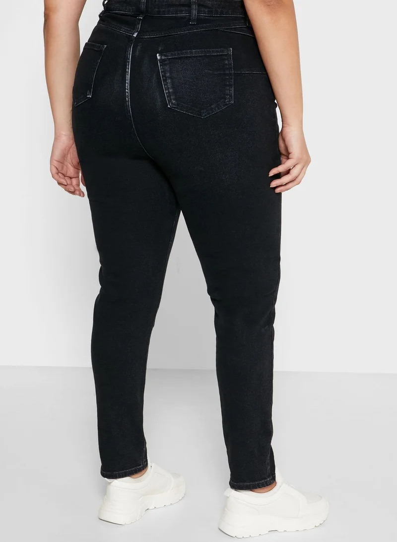 New Look Curve Dark Wash Mom Jeans