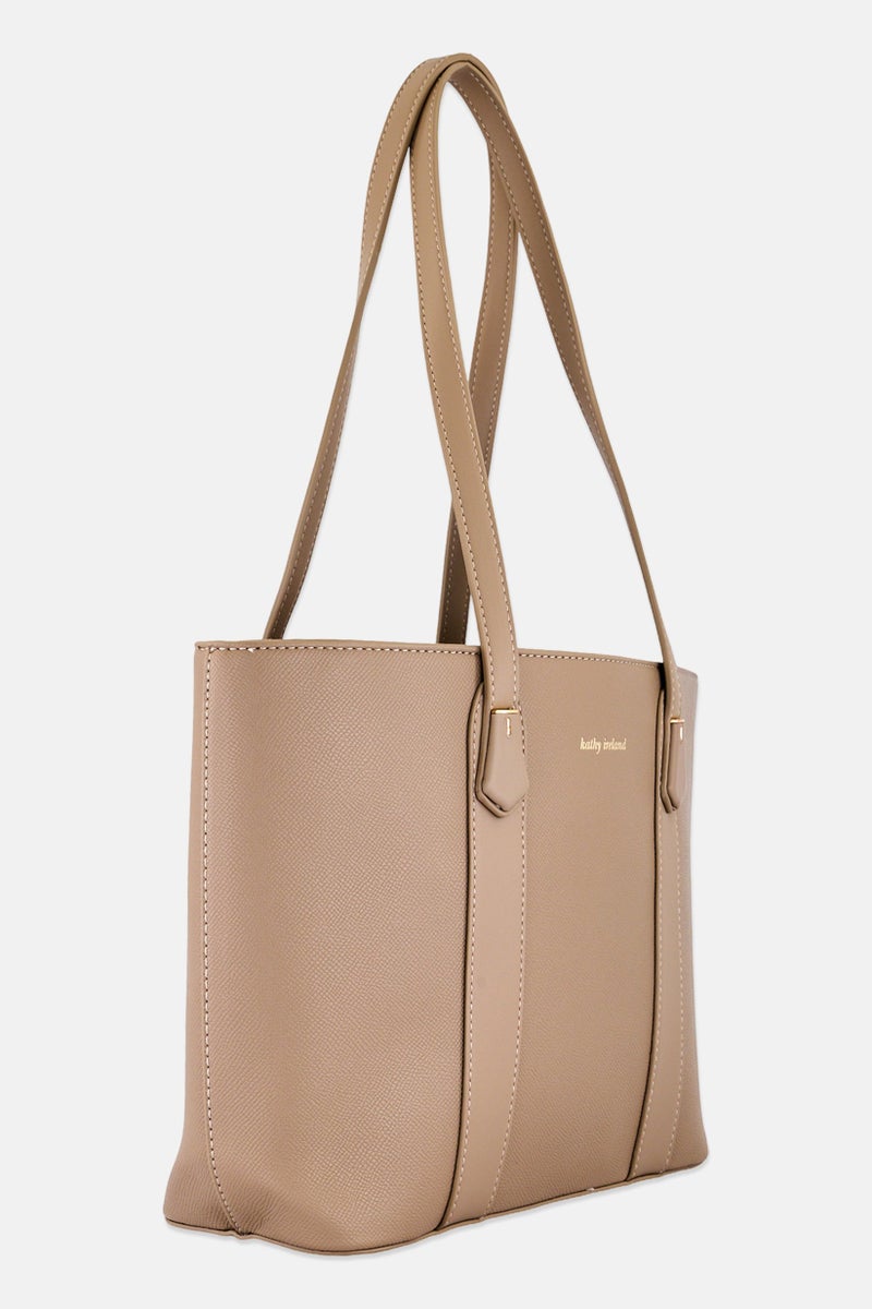 Kathy Ireland Women Brand Logo Handbag, Warm Taupe - Image 2