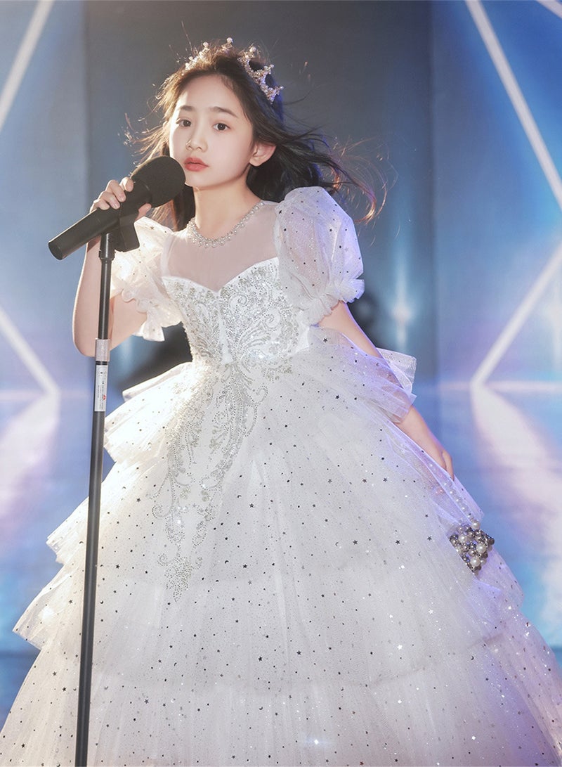 Children's dress princess dress wedding dress presenter birthday costume - Image 4