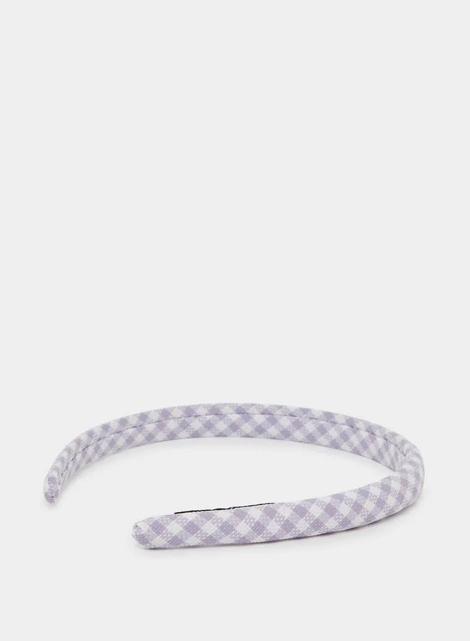 ستايلي Teen Girls Lilac Checked Headband