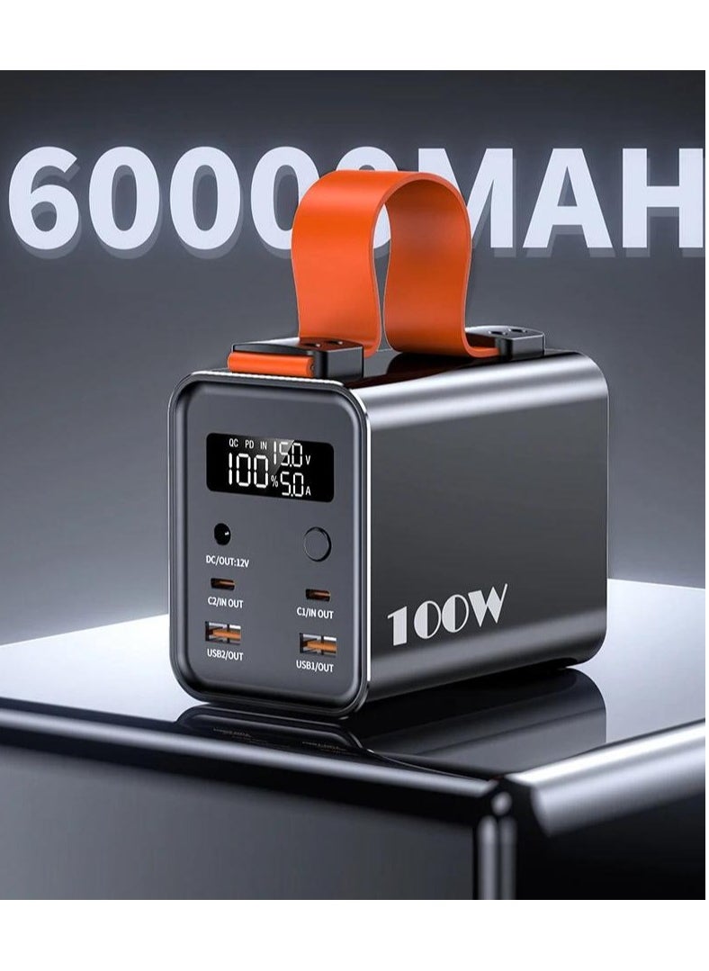 Generic - KG600 60000 mAh Portable Powerbank with 5 Output and 2 Input 120W PD Charging - Image 1
