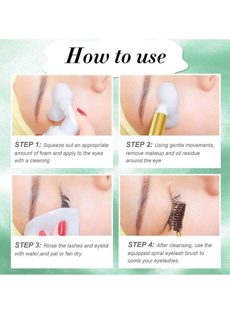 Elaimei Eyelash Extension Shampoo 50 ml / 1.7 FL.OZ + Brush - Eyelid Foam Cleaner - Lash Foam Shampoo - Eyelash Wash and Eyelash Bath for Extensions - Salon Use and Home Care - Image 4