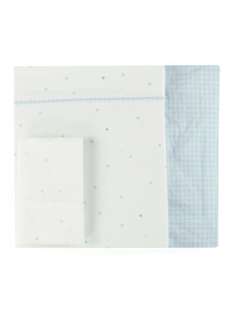 Bumble & Bird - Lullaby Starlight Baby Bedding Set For Bassinet - 3pcs - Blue - Image 1