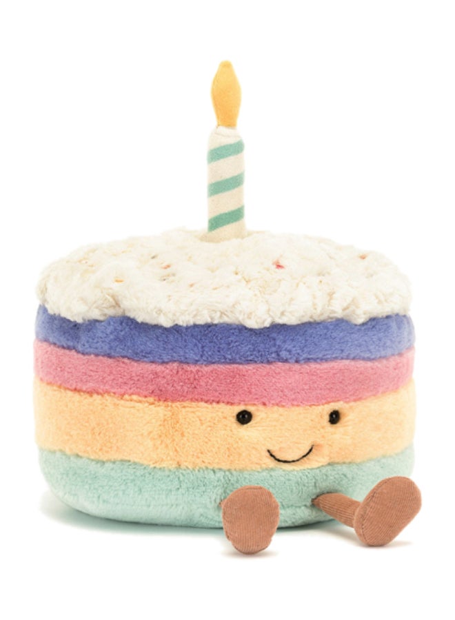 Jellycat Amuseables Rainbow Birthday Cake Plush – Soft Stuffed Toy with Cordy Legs, Cute Valentine’s Gift for Kids & Adults, Collectible Jellycat, 12cm - Image 1