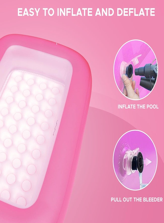 NHR Inflatable Swimming Pool for Kids & Adults, Portable Home Pool Bathtub 102 L Water Capacity, Quick Setup Baby Bath Tub, Mini Water Pool for Indoor Outdoor Garden Balcony (165 x 104 x 25 cm, Pink) - Image 2